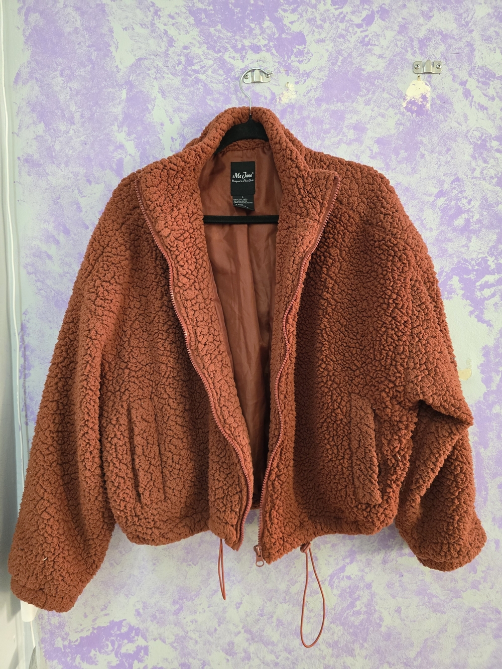 Me Jane Rust Teddy Sherpa Jacket